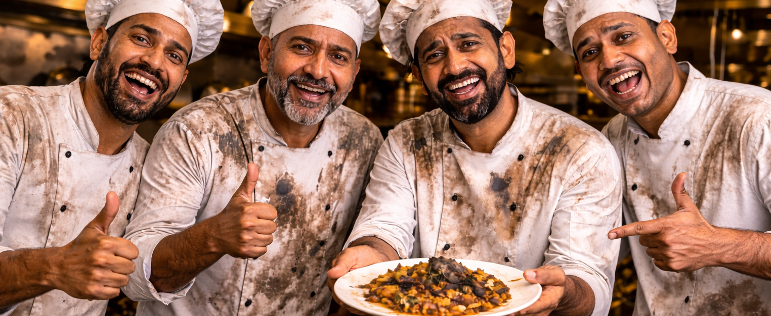 Chef presenting a dish